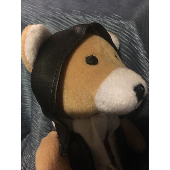 Top Gun Teddy Bear Pilot Plush With Scarf & Aviator Jacket Vtg 8" - Picture 8 of 11